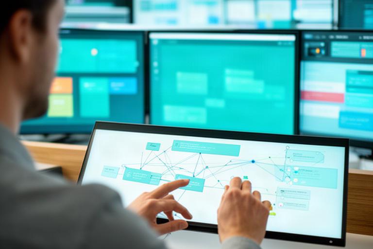 複数の業務システムを使うオフィスで、定型作業の自動化フローを設計する担当者