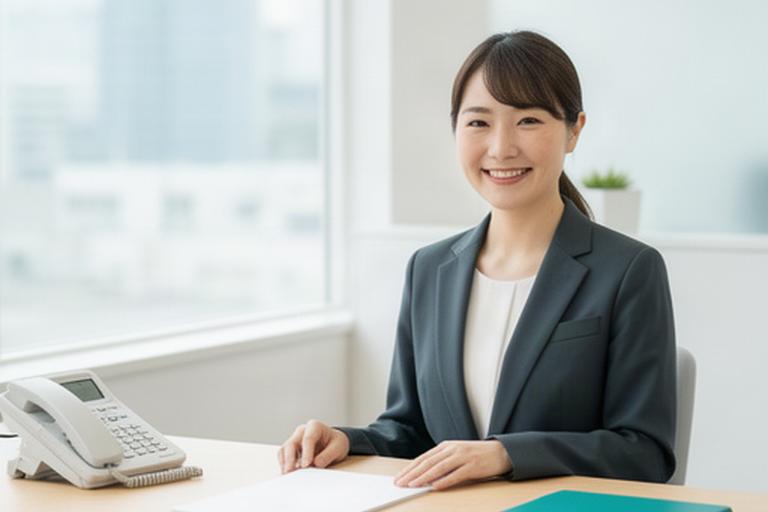有明のオフィスで契約に関する問い合わせに対応するスタッフ